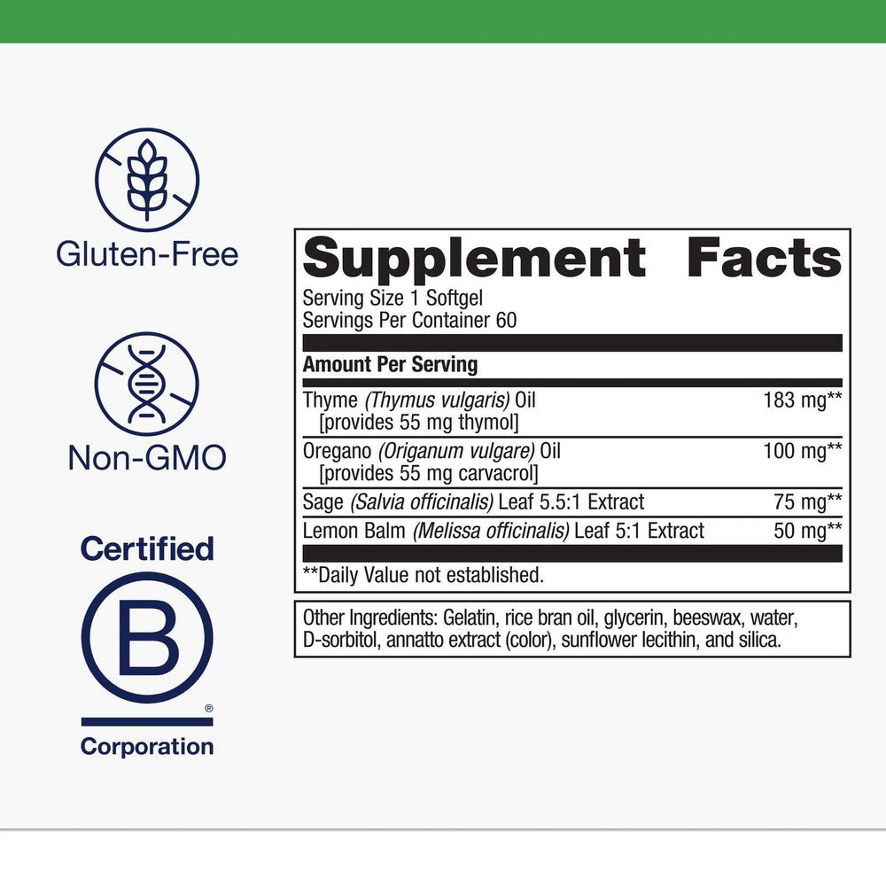 Metagenics CandiBactin-AR bottle side view showing label and dosage information for gut health