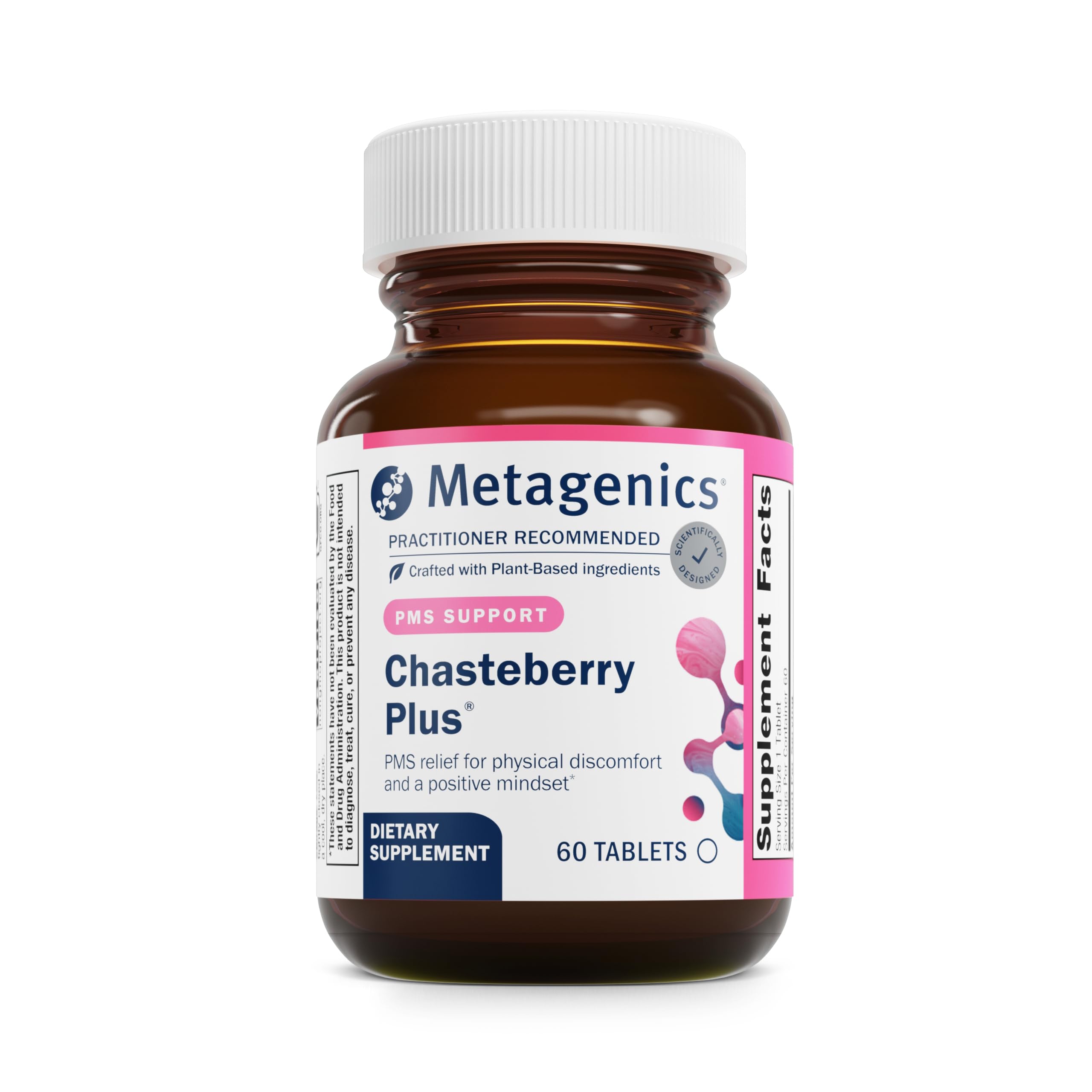 Metagenics Chasteberry Plus bottle front promoting hormonal balance.