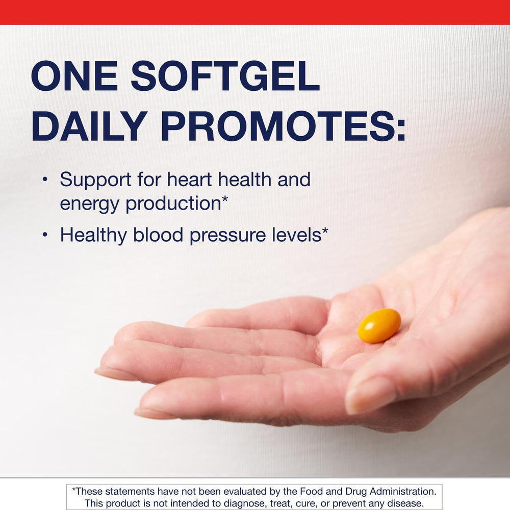 Close-up of Metagenics CoQ10 label emphasizing vitamin E and tocopherols