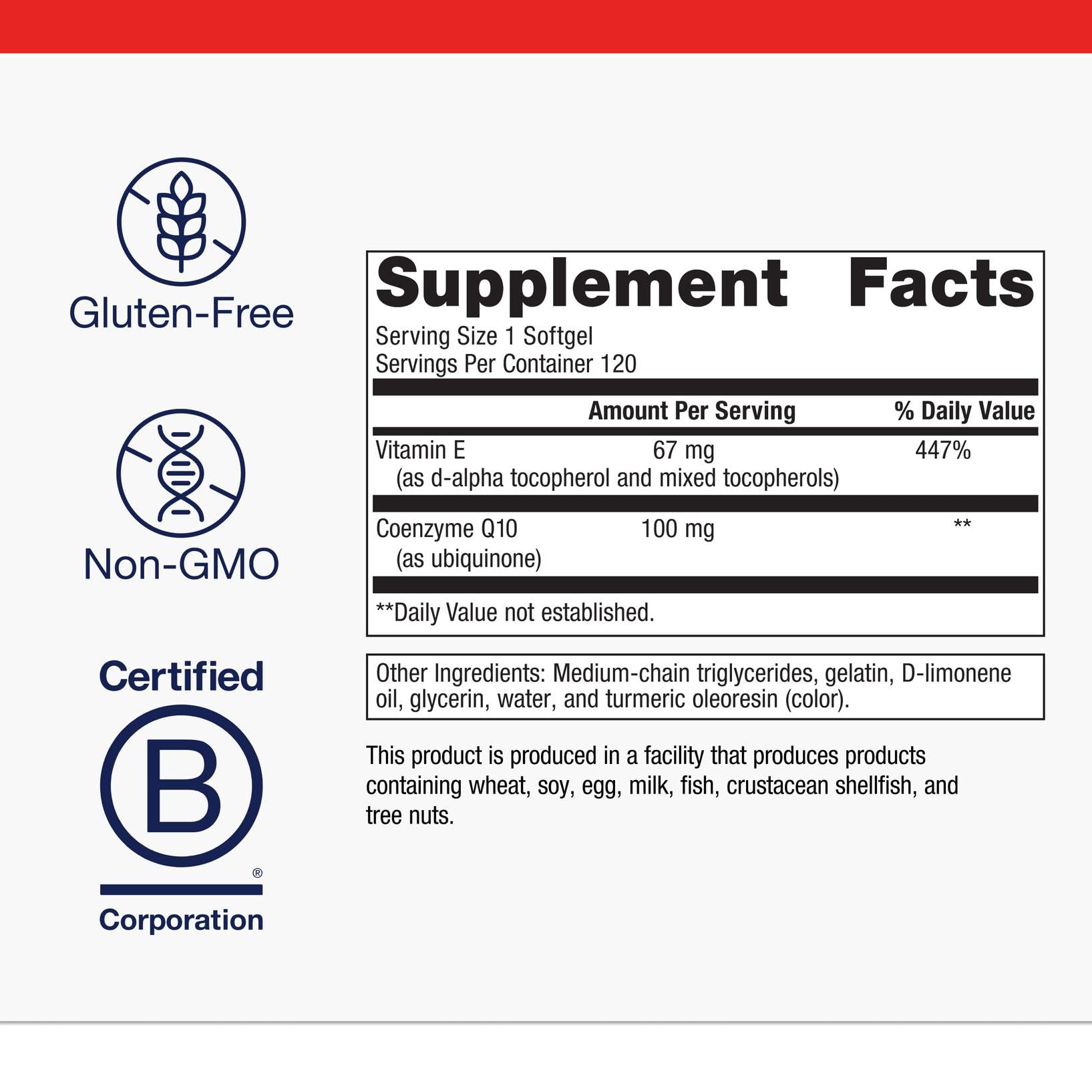 Metagenics CoQ10 softgels pour demonstrates easy daily intake and antioxidant protection