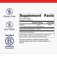 Metagenics CoQ10 ST-200 softgel closeup emphasizing high absorption and potency
