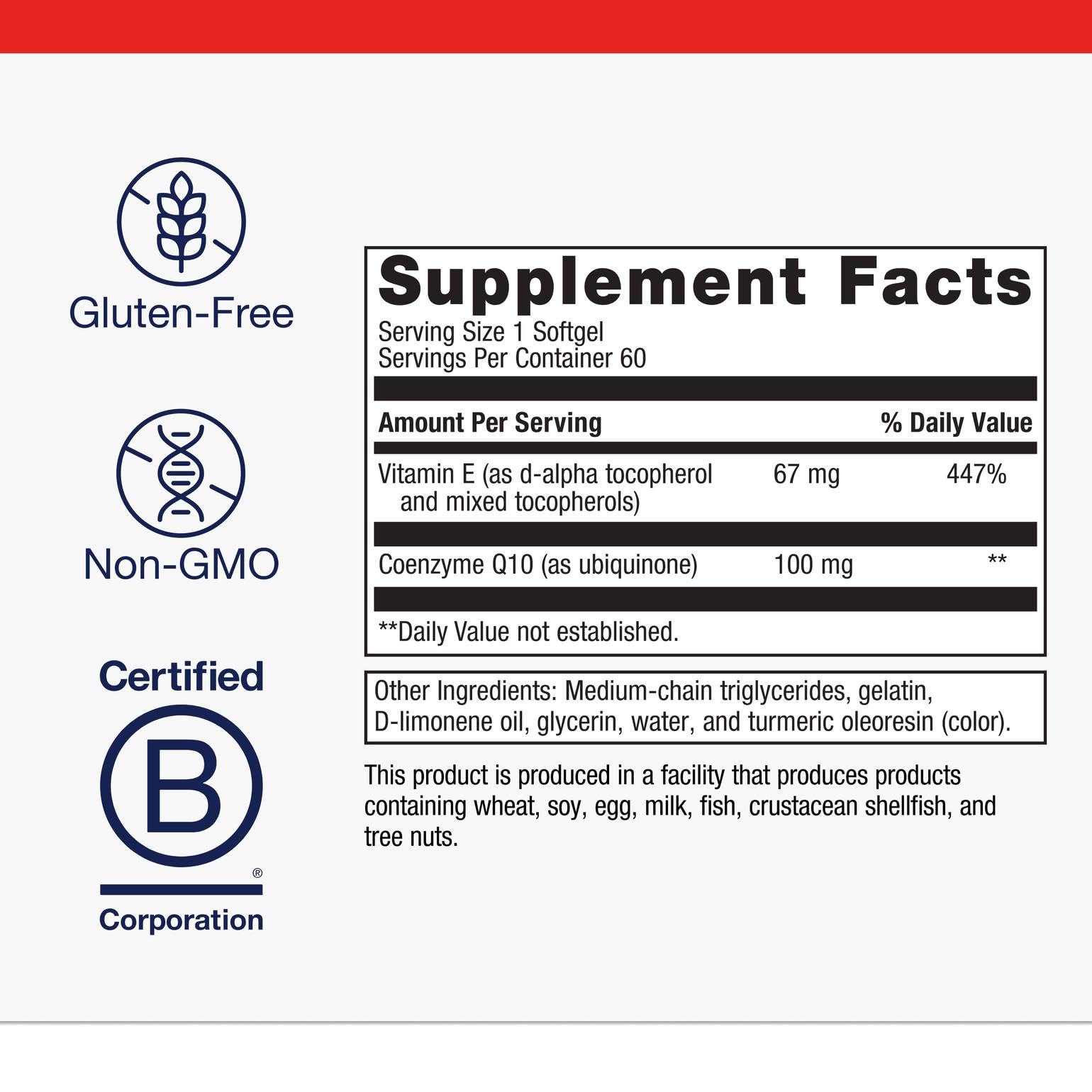 Metagenics CoQ10 ST-100-100 mg label closeup highlights formula.