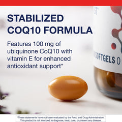 Vitamin E ingredient visual with Metagenics CoQ10 ST-100-100 mg.