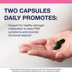 Metagenics EstroFactors beta-carotene visual highlighting antioxidant-rich ingredients for skin and energy.