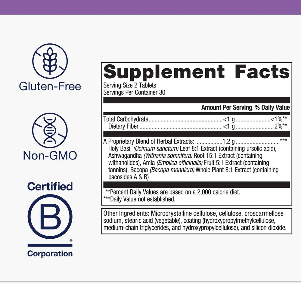 Metagenics Exhilarin capsules close-up showing convenient daily form.