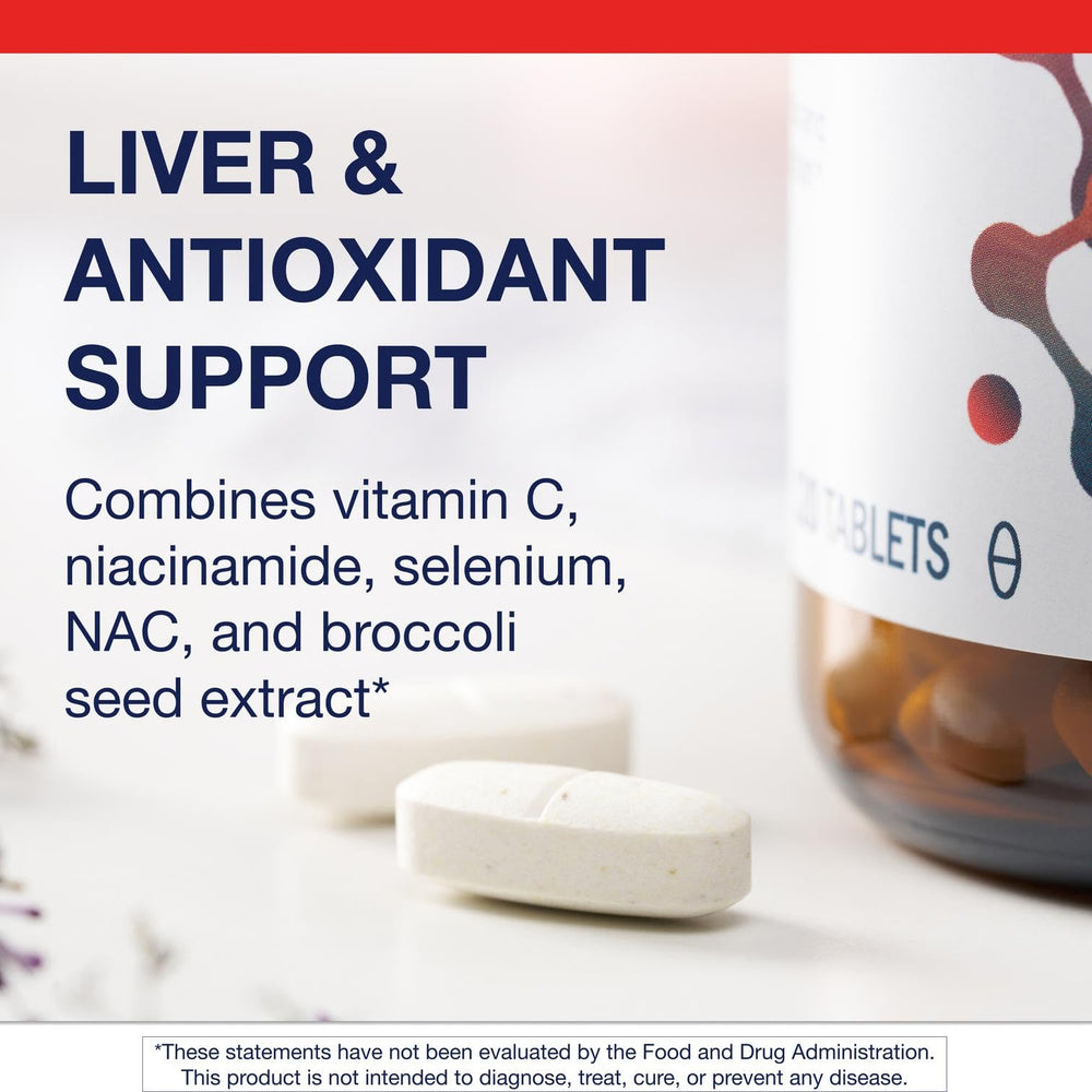 Metagenics GlutaClear niacinamide 750mg capsule highlighting essential nutrient support.