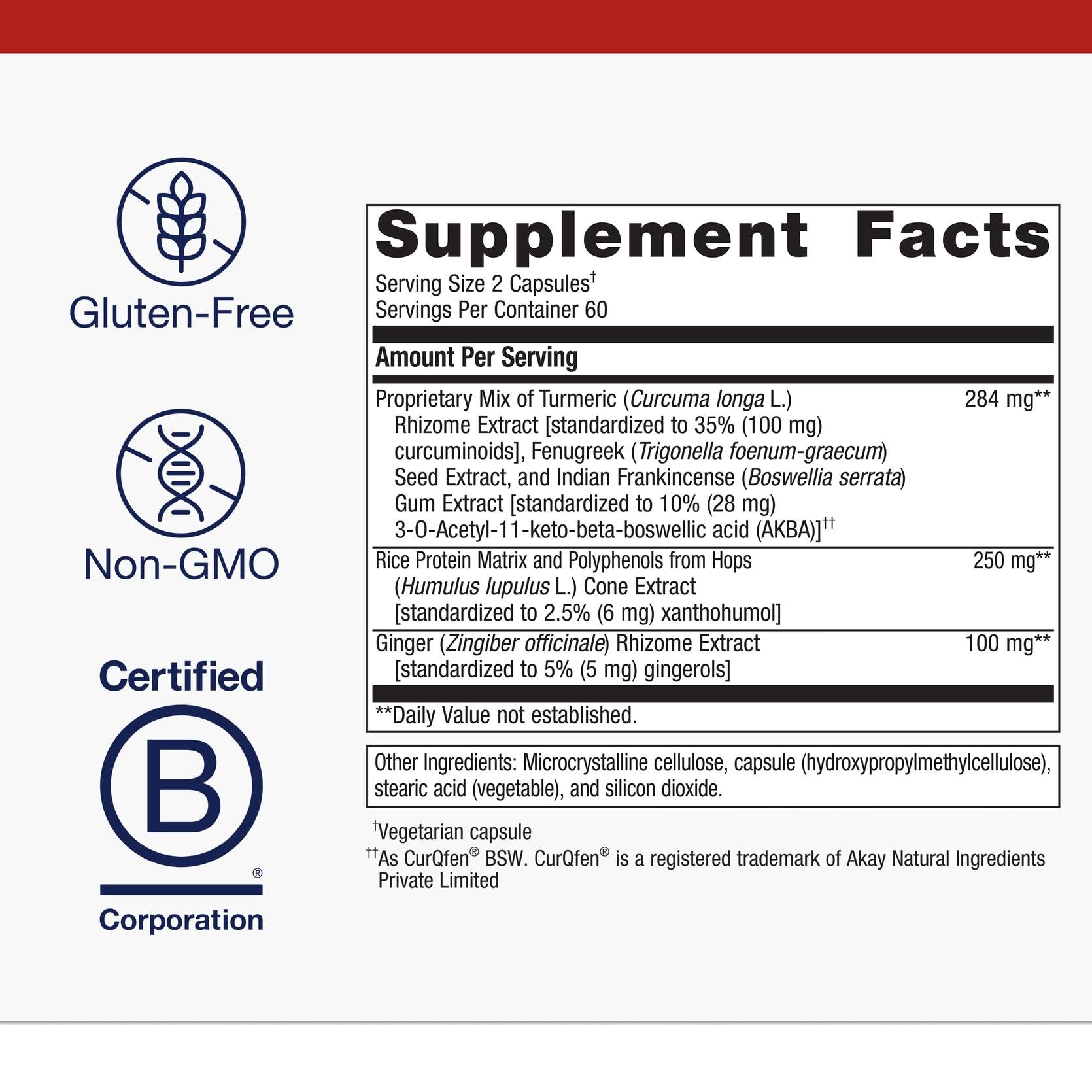 Metagenics Inflavonoid Intensive Care curcumin capsules closeup highlighting enhanced absorption