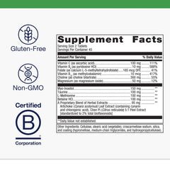 Metagenics Lipo-Gen tablets close-up highlighting daily fat metabolism support.