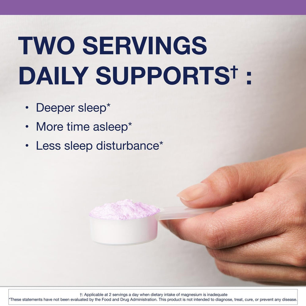 Metagenics MagActive Night Powder scoop and pour setup for simple nighttime preparation.