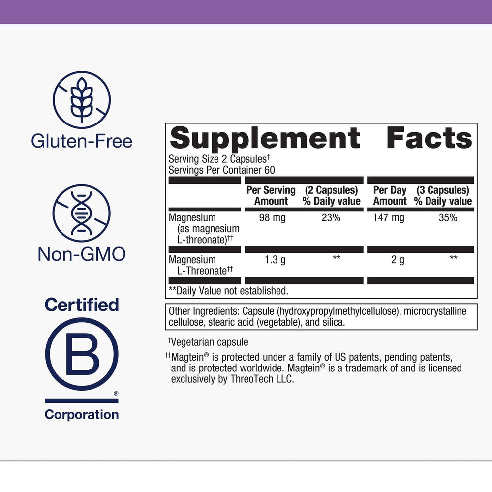 Metagenics Magtein capsules close-up for easy cognitive support in daily use