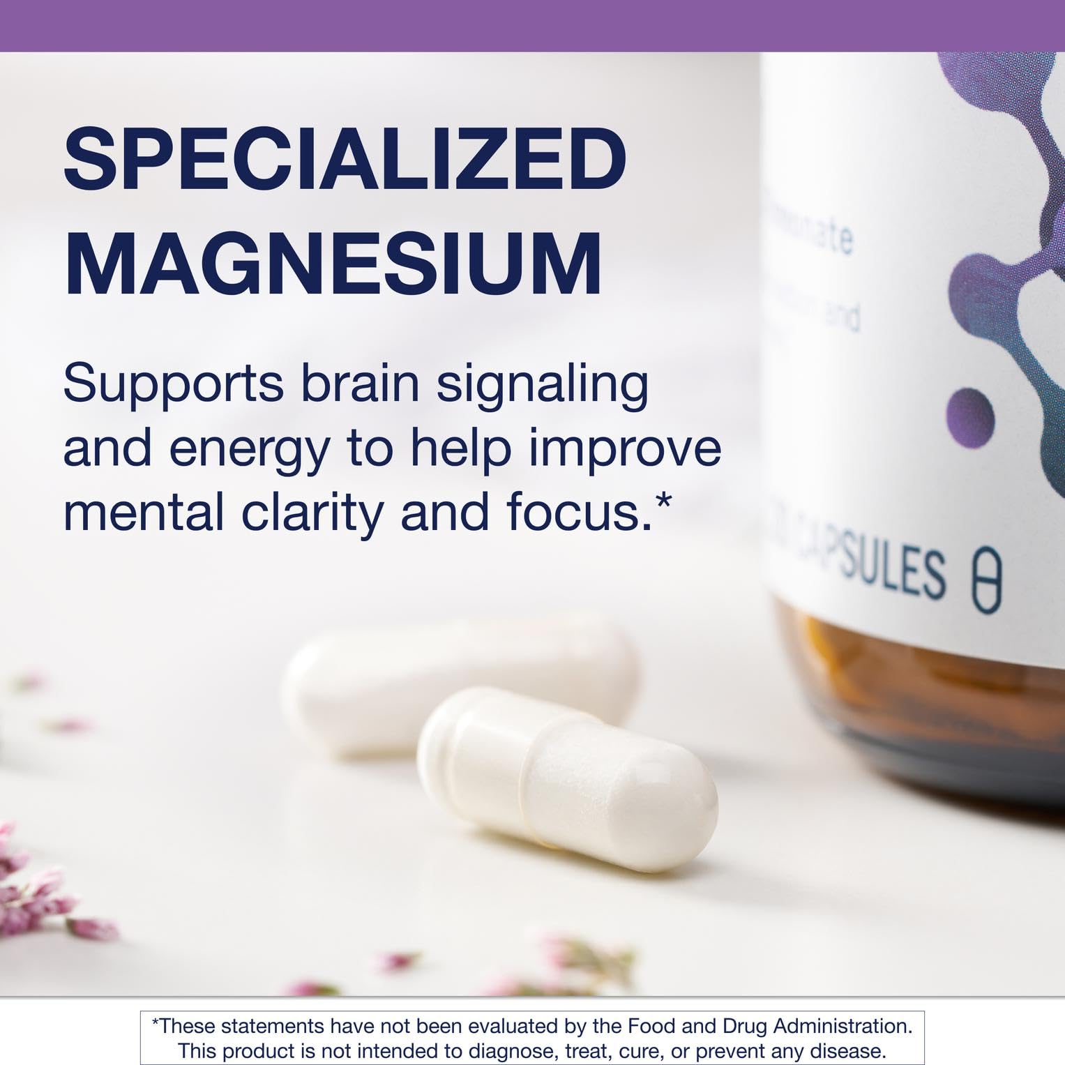 Metagenics Magtein daily-dose schedule emphasizing 3 capsules