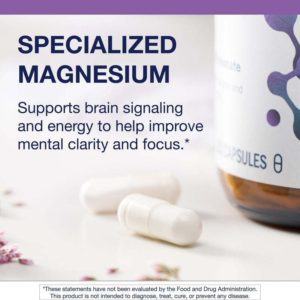 Metagenics Magtein daily-dose schedule emphasizing 3 capsules