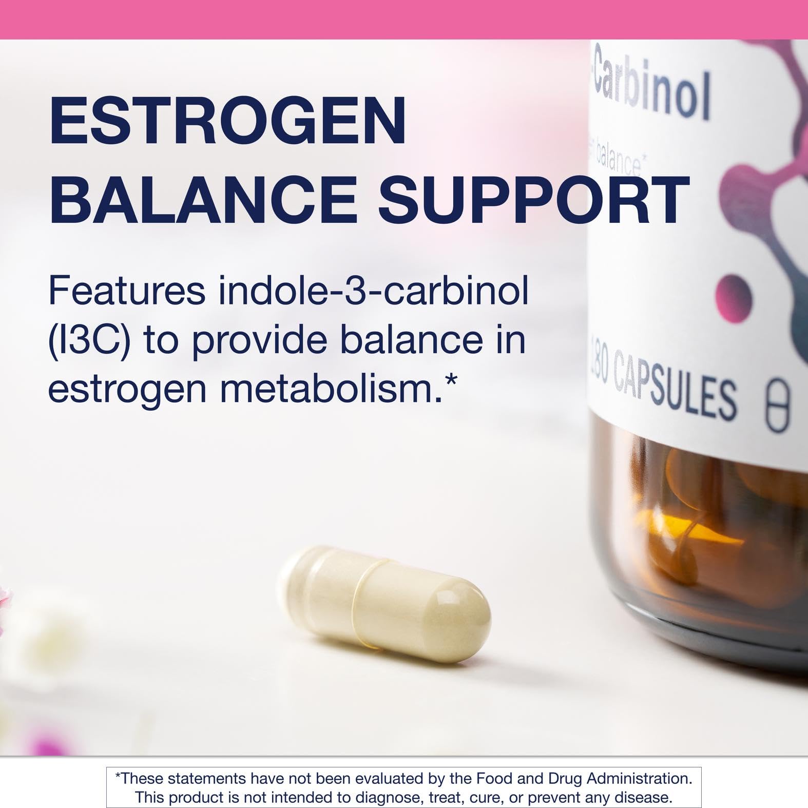 Metagenics Meta Indole-3-Carbinol ingredients panel showing 150 mg per capsule.