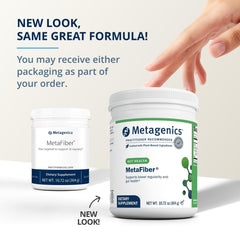 Metagenics MetaFiber being poured into juice for easy blending.