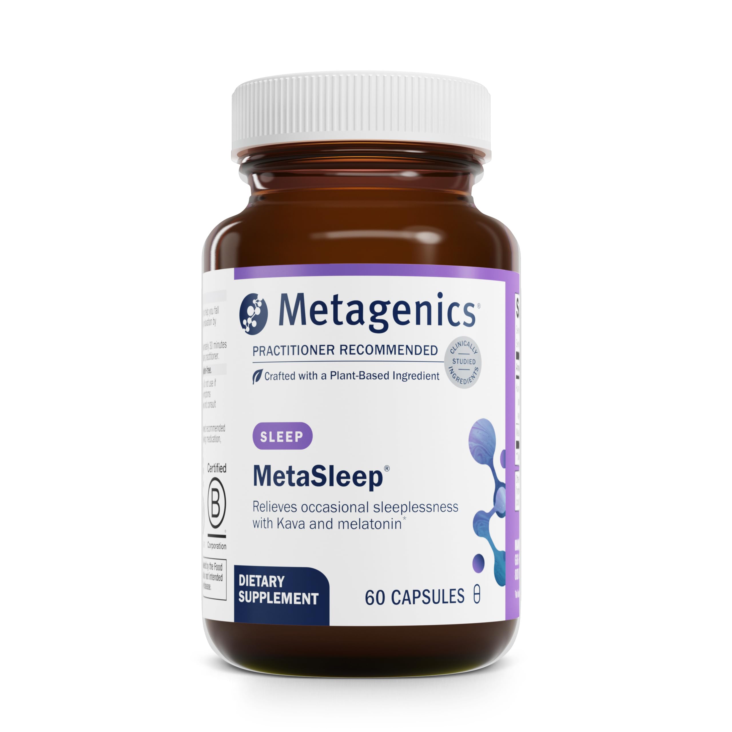 Metagenics MetaSleep bottle front view signaling gentle sleep support