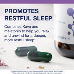 Metagenics MetaSleep with kava root emphasizes calming nighttime relaxation
