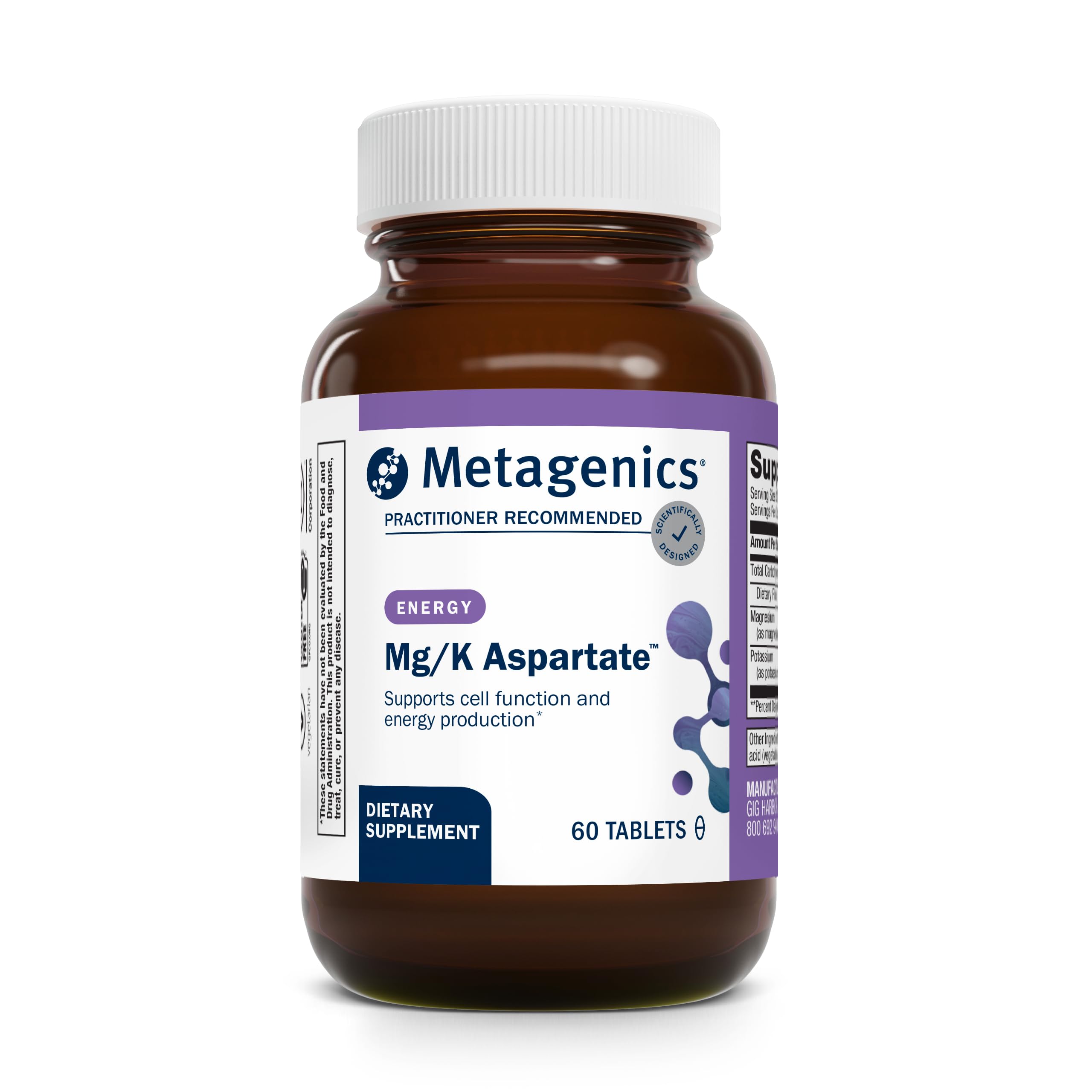 Metagenics Mg/K Aspartate tablets for balanced electrolytes during activity.