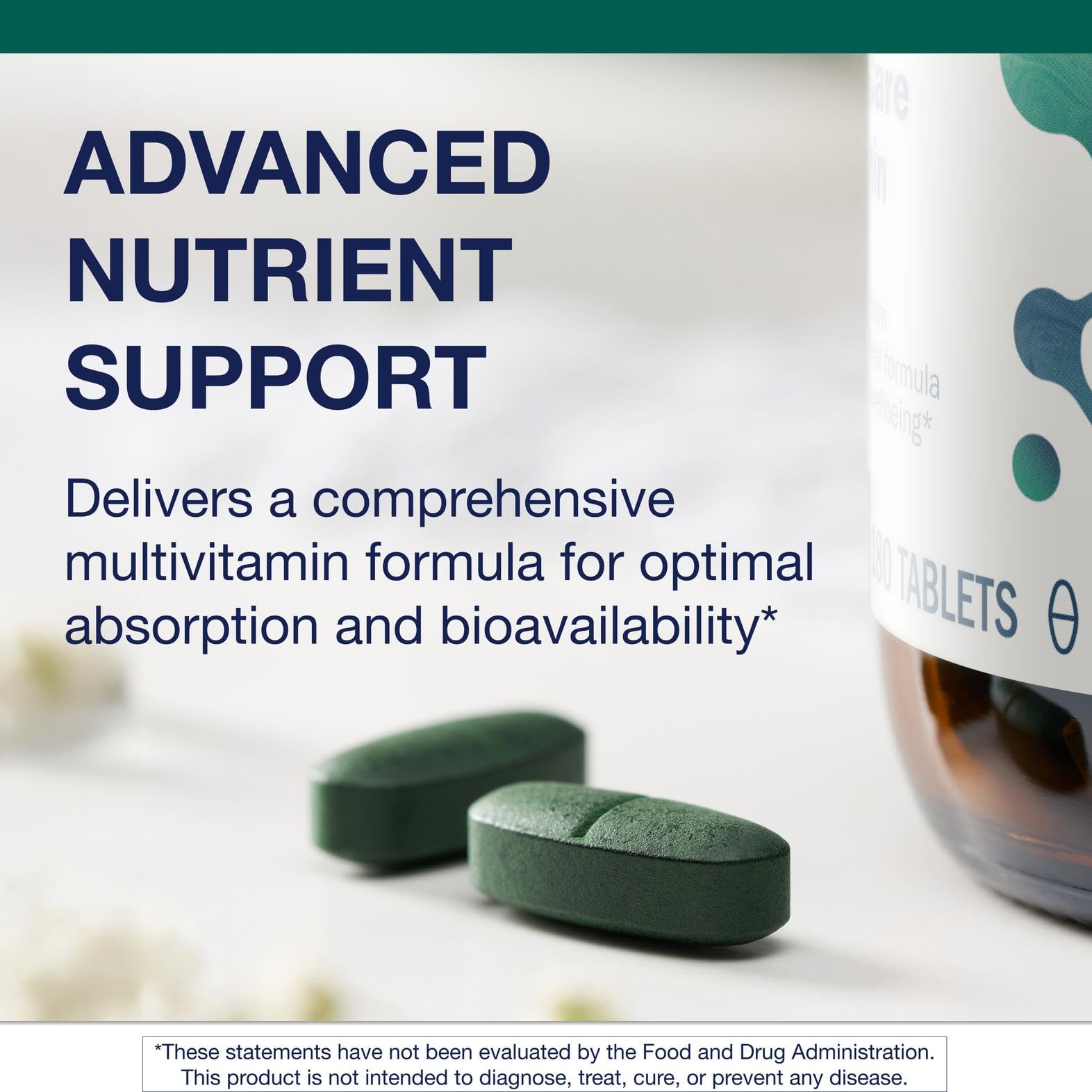 Metagenics Multigenics daily-dosage illustrating easy daily nutrition for adults.