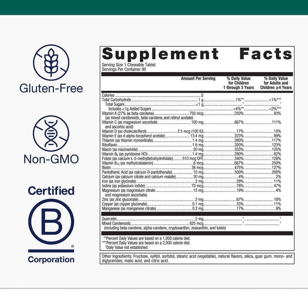 Metagenics Multigenics chewables enjoyed by kids and adults for everyday wellness