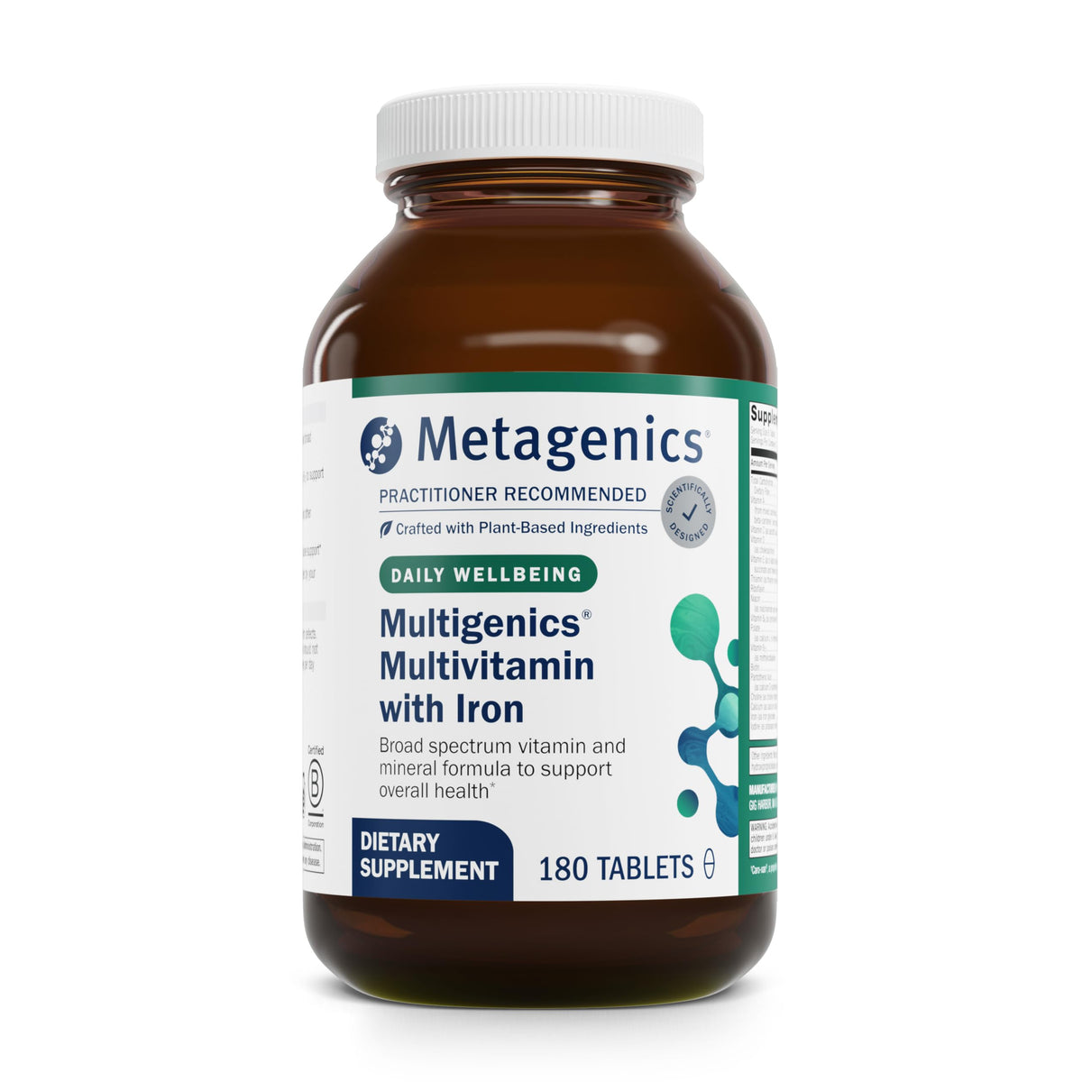 Metagenics Multigenics bottle with tablets for daily wellness
