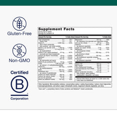 Closeup of Metagenics Multigenics tablets highlighting essential nutrients