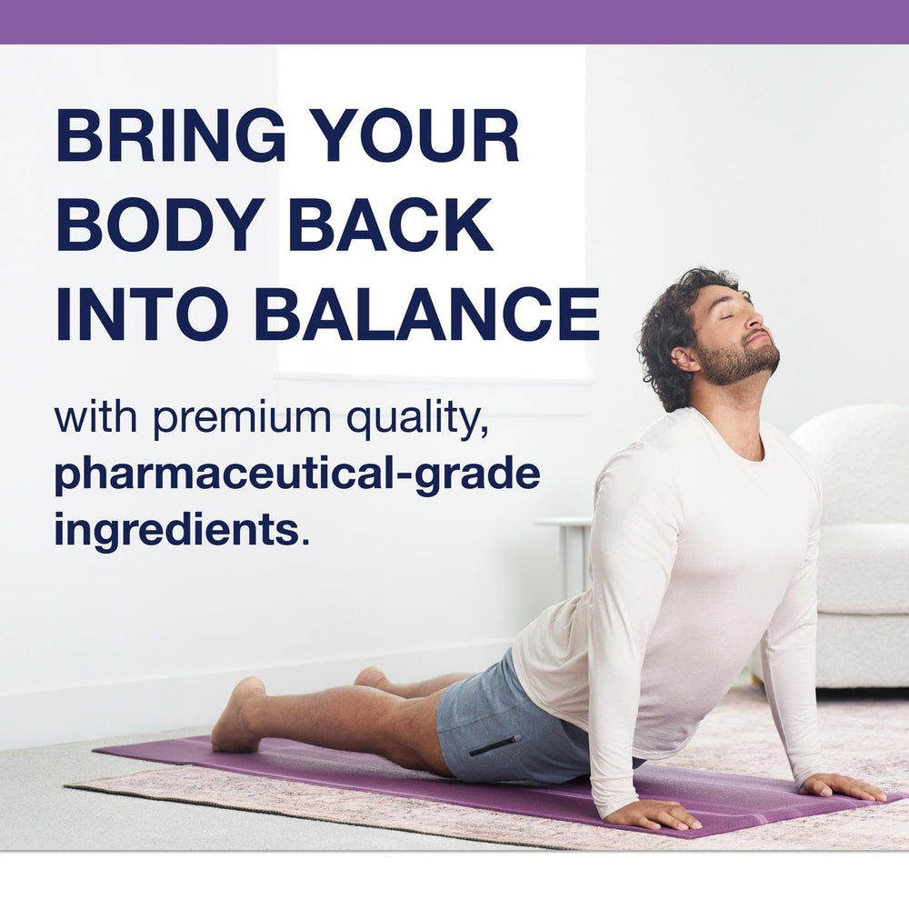 Valerian root in Metagenics MyoCalm suggesting sleep-friendly use