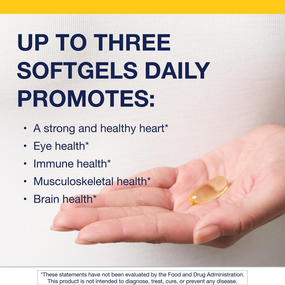 Label detail of Metagenics OmegaGenics EPA-DHA 1000 mg highlighting EPA/DHA potency.