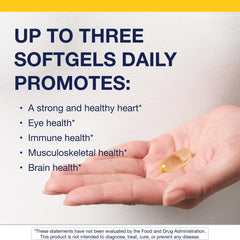 Label detail of Metagenics OmegaGenics EPA-DHA 1000 mg highlighting EPA/DHA potency.