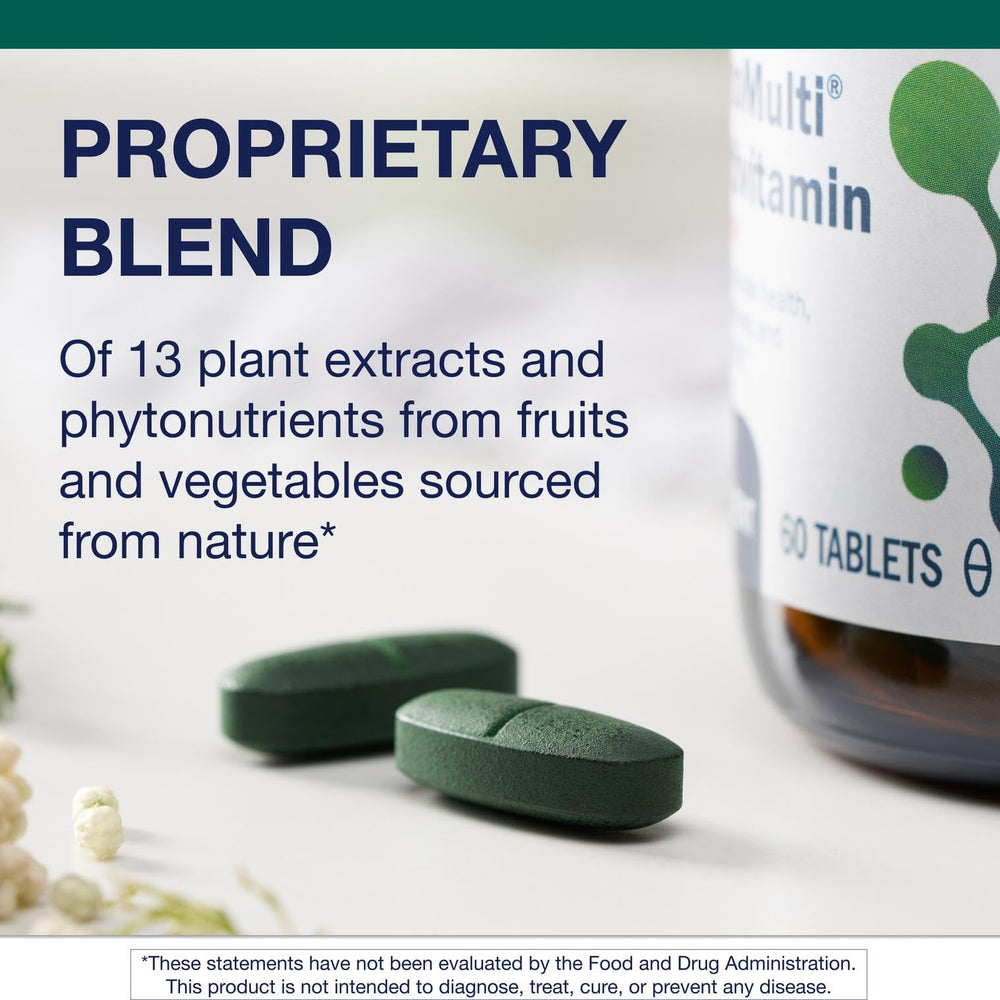 Non-GMO and gluten-free label on Metagenics PhytoMulti with Iron packaging