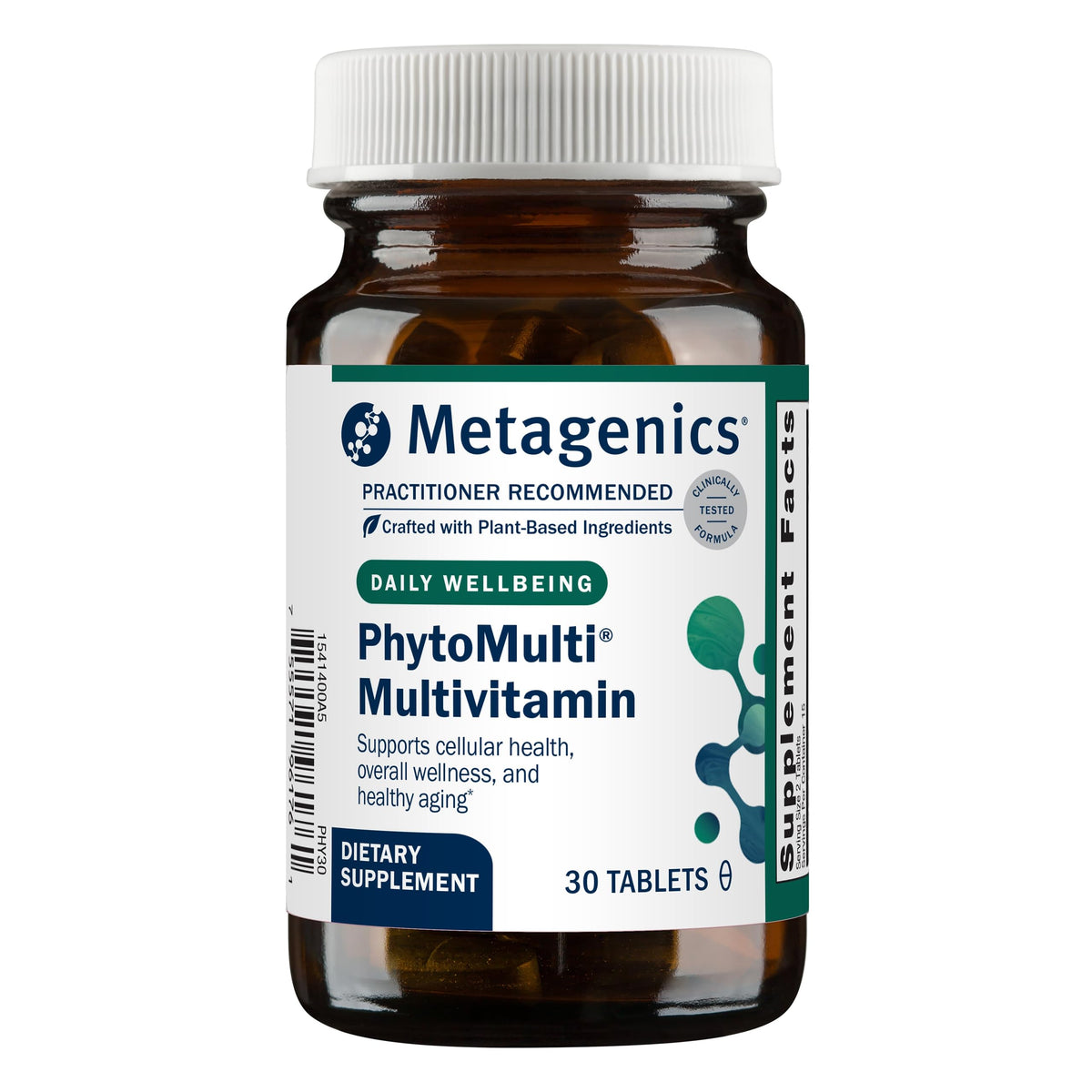 Metagenics PhytoMulti Without Iron bottle closeup for daily multivitamin support