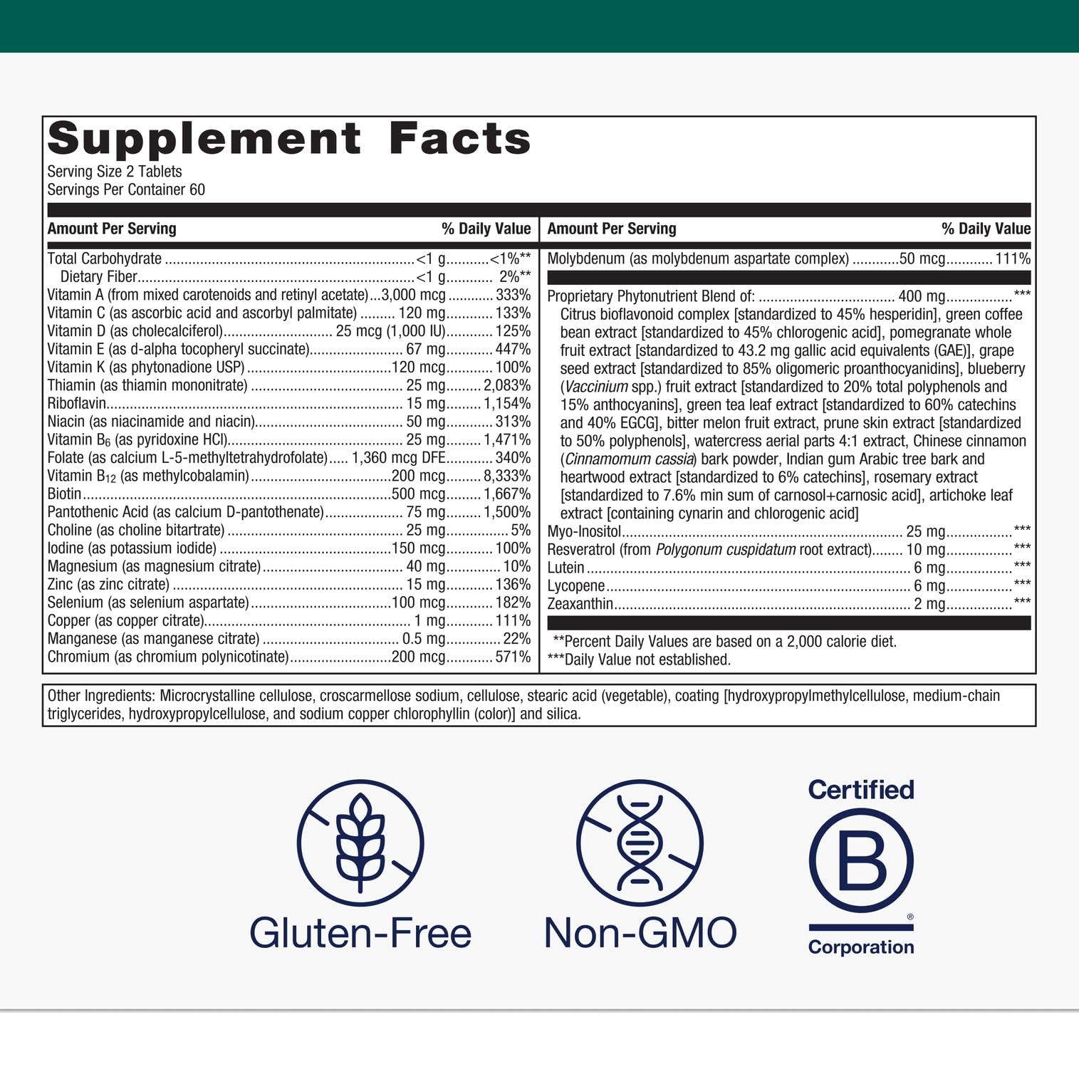 Metagenics PhytoMulti Without Iron tablets close-up for convenient daily use.