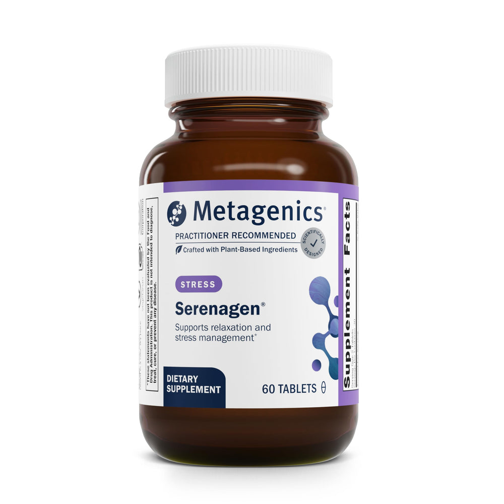 Metagenics Serenagen bottle front supports calm and focused energy