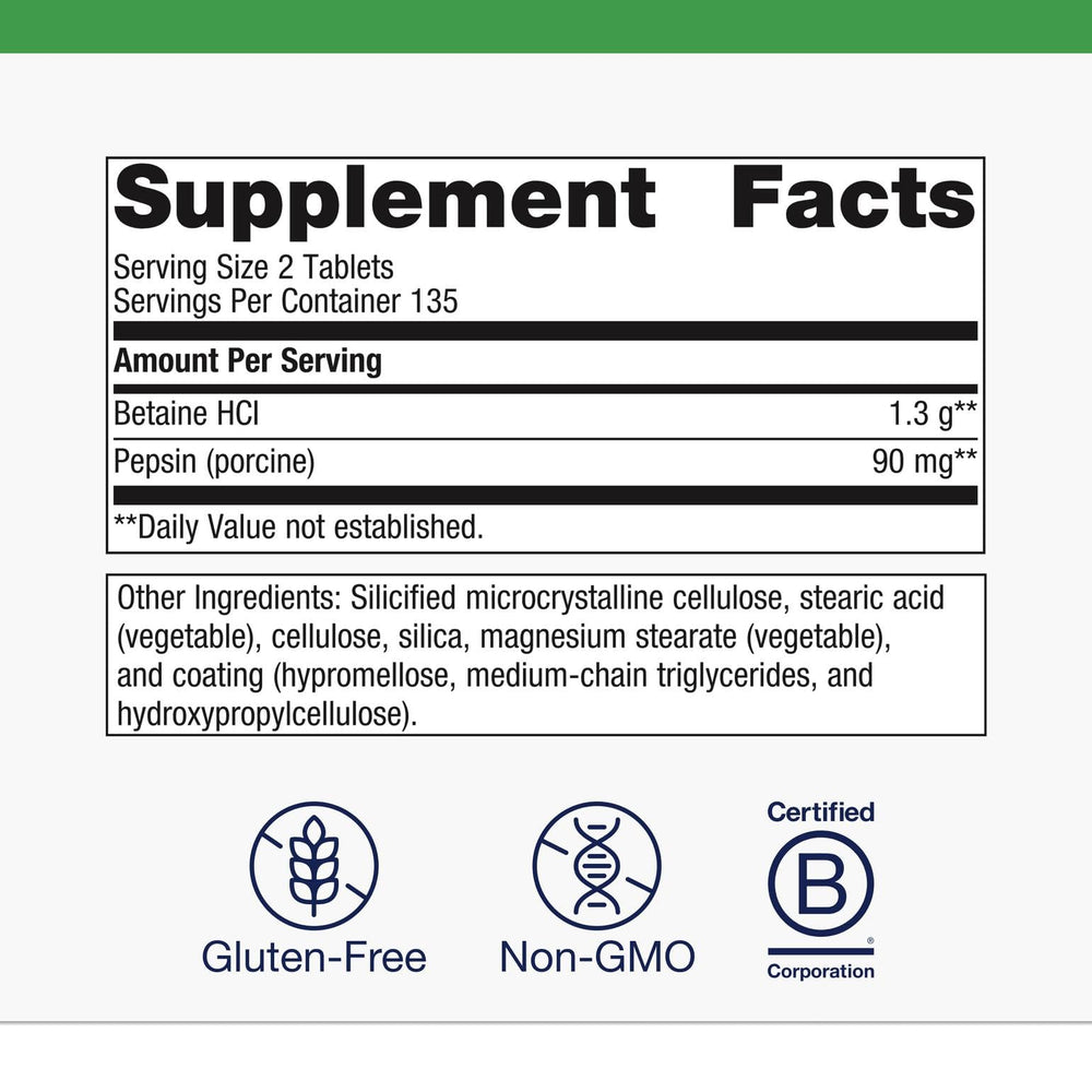 Metagenics SpectraZyme Betaine HCl with Pepsin capsules closeup
