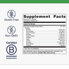 SpectraZyme label shows gluten-free vegan formula for digestion.