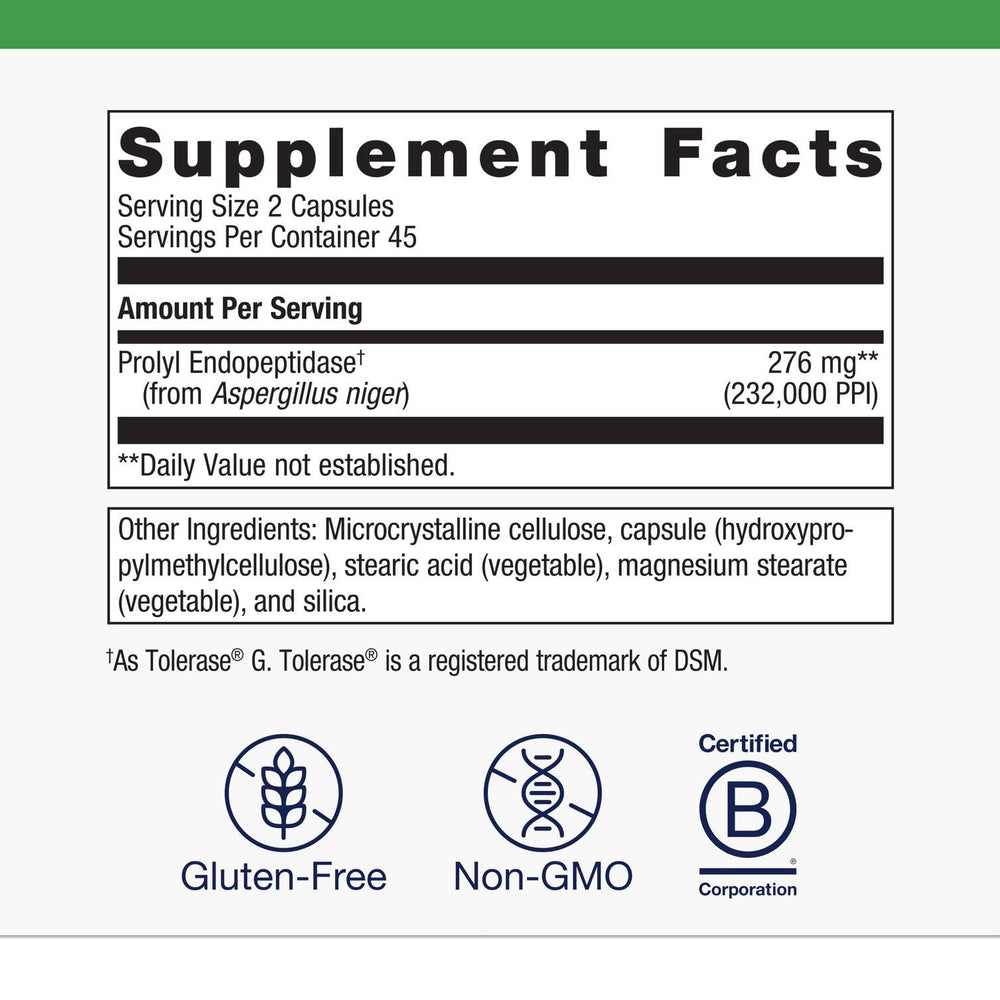 SpectraZyme gluten digest capsules supporting gluten breakdown and gut comfort.