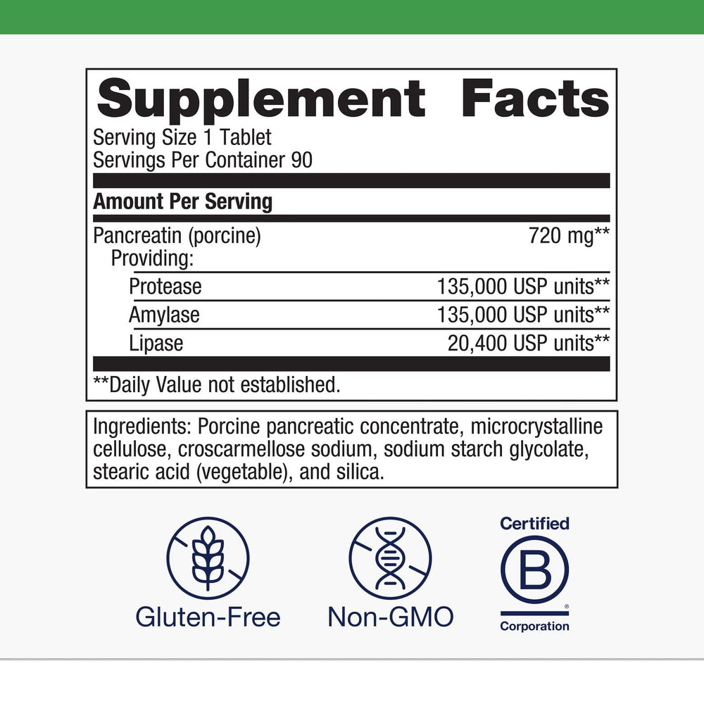 SpectraZyme label close-up highlighting non-GMO gluten-free formula