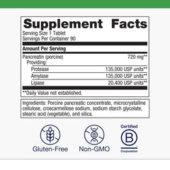 SpectraZyme label close-up highlighting non-GMO gluten-free formula