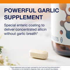 Metagenics SuperGarlic 6000 packaging communicates cholesterol-friendly benefits.
