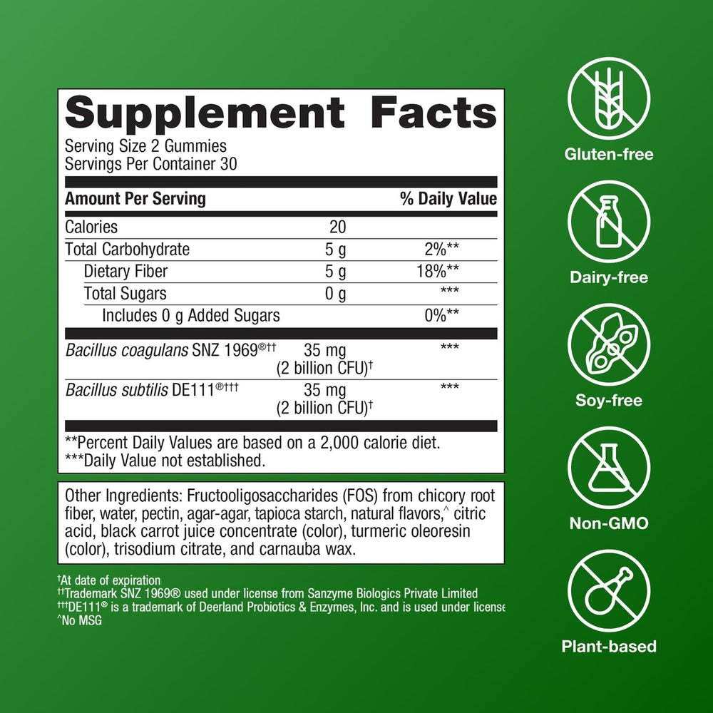 Metagenics UltraFlora 3 in 1 bottle back highlights strains for digestion.