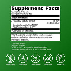 Close-up of Metagenics UltraFlora Balance capsules illustrating easy daily use.