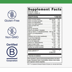 Metagenics UltraFlora Probiotic + Multivitamin capsules closeup — convenient gut health support.