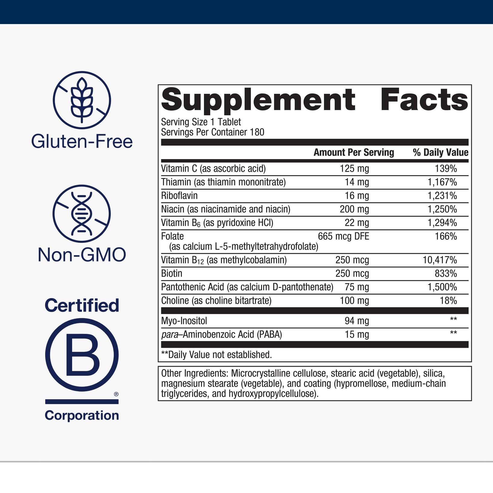 Metagenics Vitamin B-Complex capsules close-up highlighting active B6 and B12