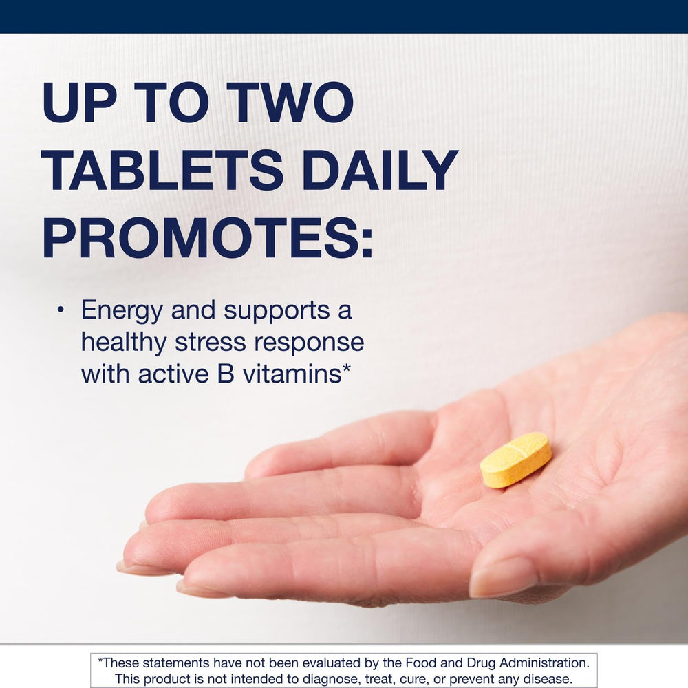 Metagenics Vitamin B-Complex label shows folate and other B vitamins.