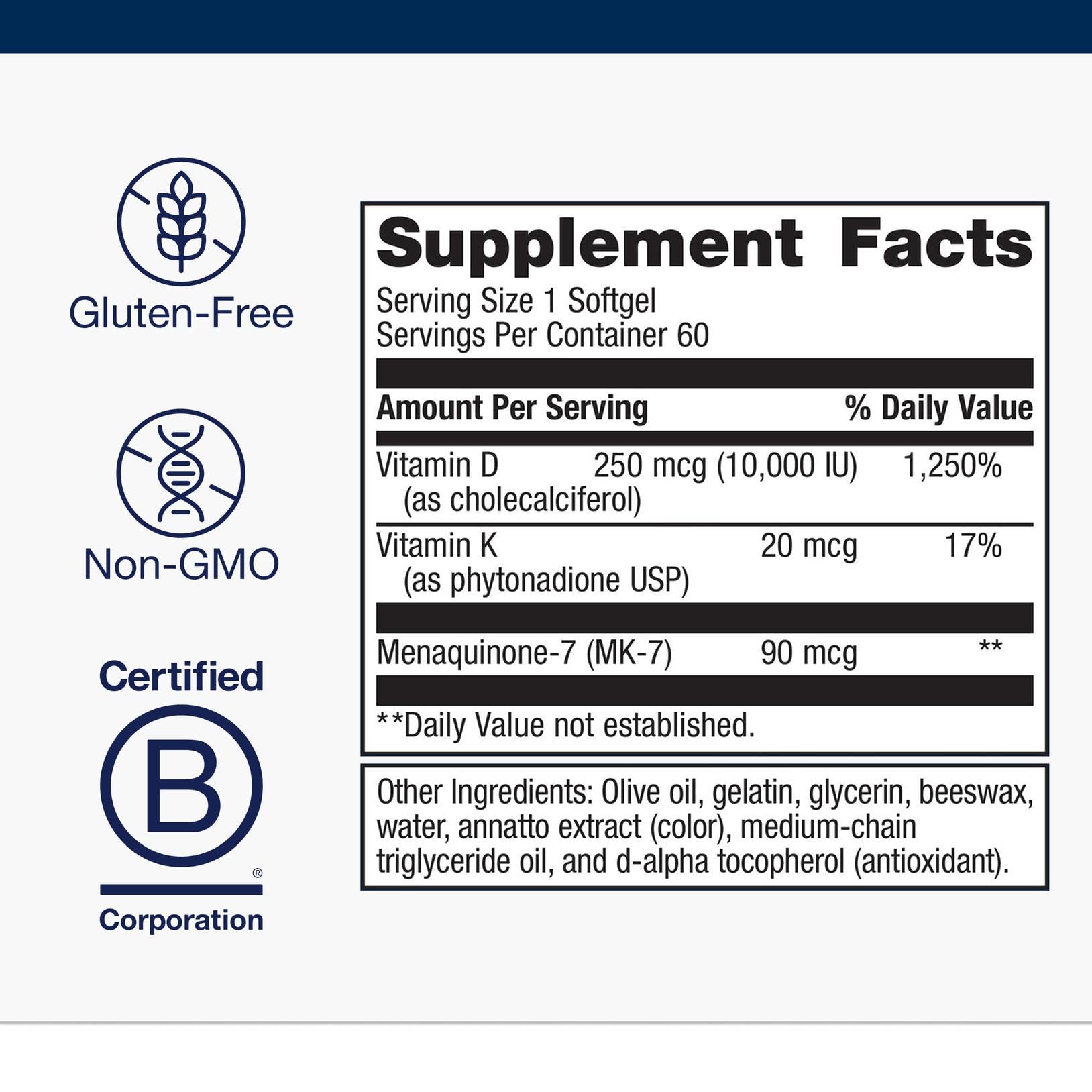 Closeup of Metagenics D3 + K softgel capsule