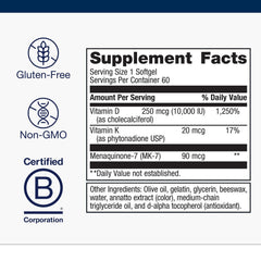 Closeup of Metagenics D3 + K softgel capsule