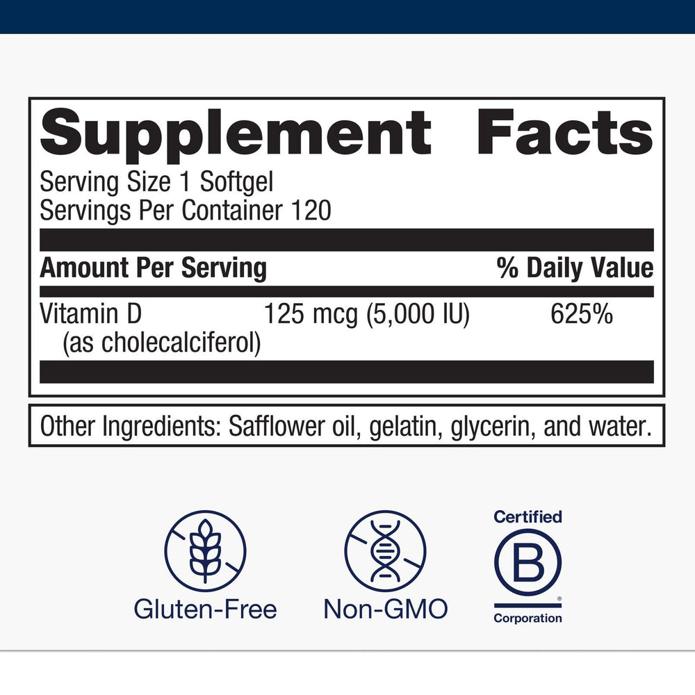 Metagenics Vitamin D3 oil-based formula with coconut oil enhances absorption