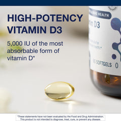 Metagenics Vitamin D3 packaging on shelf for daily use.