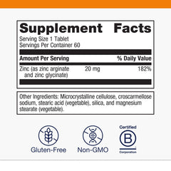 Metagenics Zinc A.G. capsules closeup emphasizing amino acid chelates for better absorption
