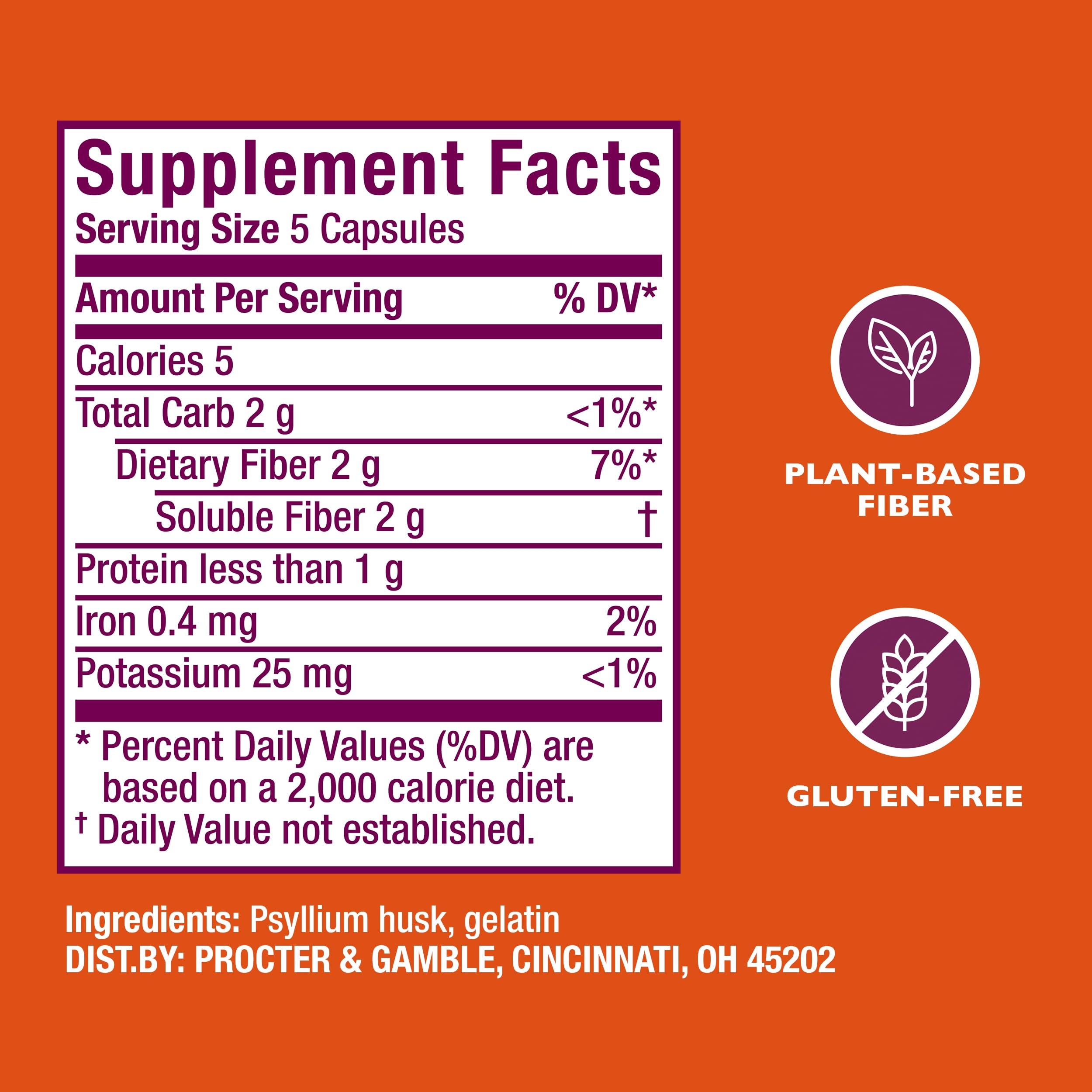 Metamucil 3-in-1 benefits graphic highlighting digestion, heart, sugar.