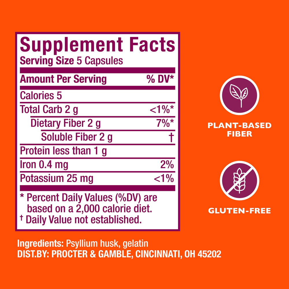 Metamucil 3-in-1 benefits graphic highlighting digestion, heart, sugar.
